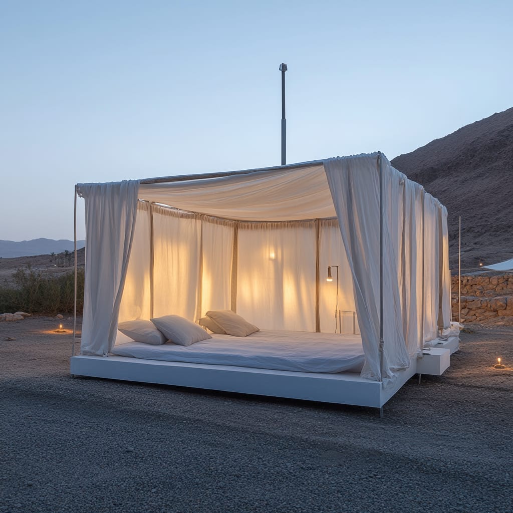אוהל גלמפינג במדבר