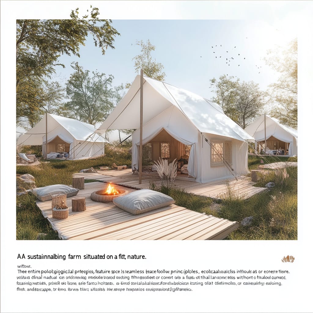 אוהל גלמפינג עם מסעדה פתוחה