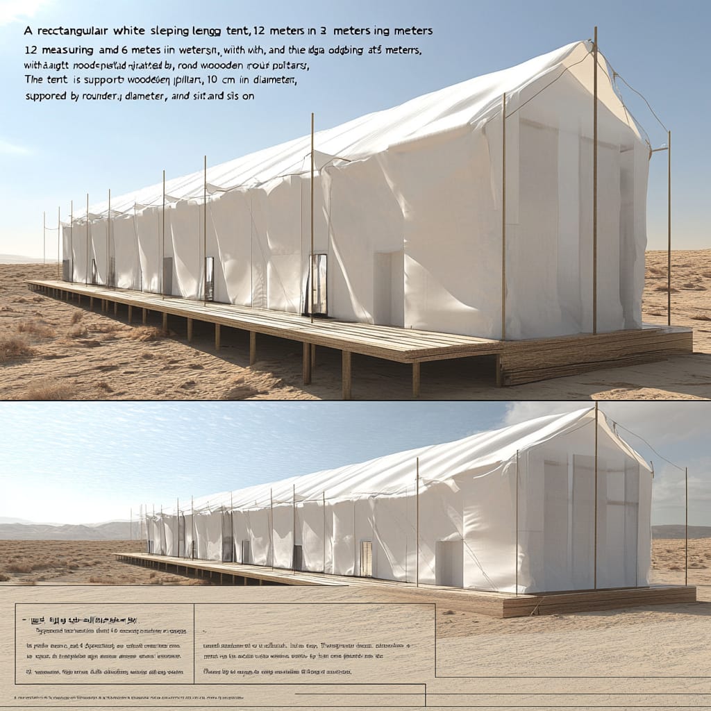 אוהל ארוך עם חלונות